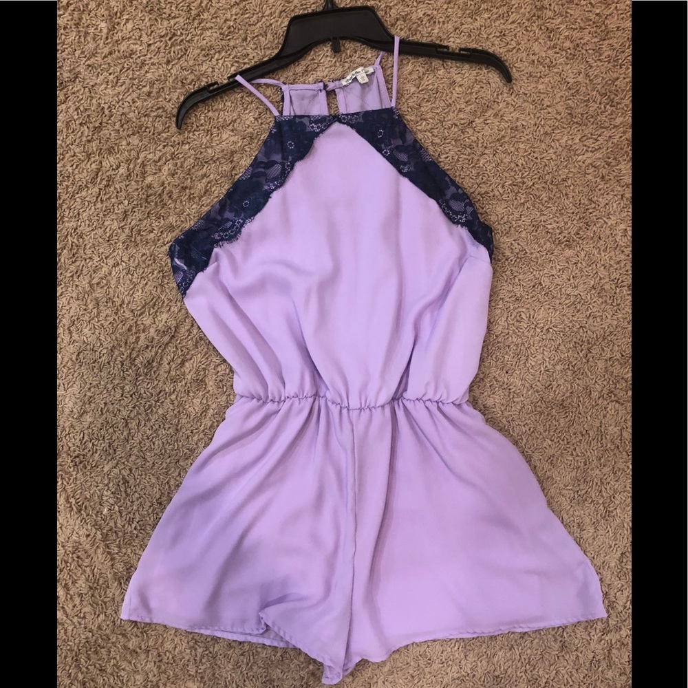Romper with lace detail